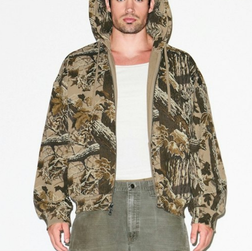 Skims Mens REALTREE Relaxed Zip-Up Hoodie NWT Size XS